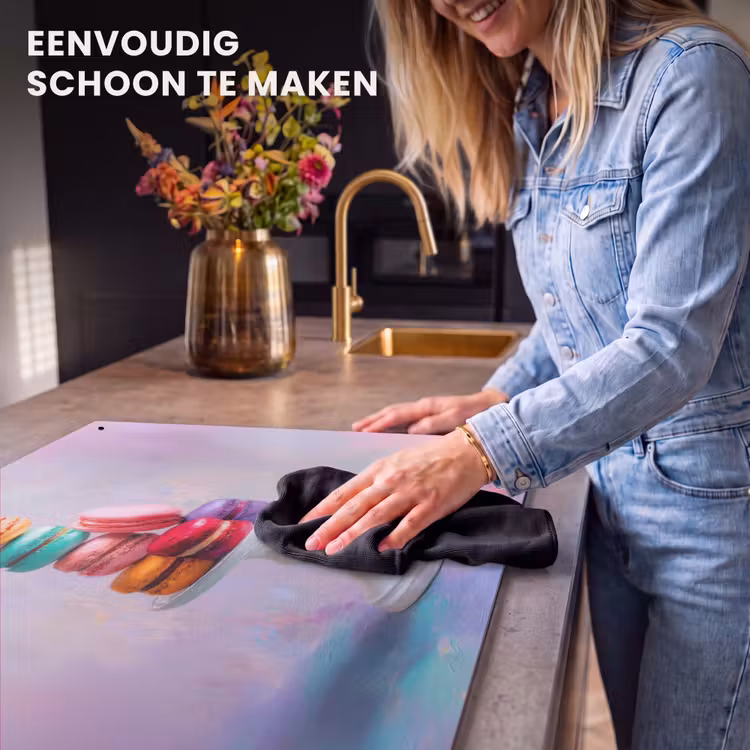 Inductie beschermer en spatscherm (2in1) - Macarons - Schaal - Pastel - Kleurrijk — 5
