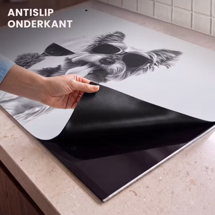 Inductie beschermer en spatscherm (2in1) - Hondje - Wijnglas - Zonnebril - Enthousiast — 4