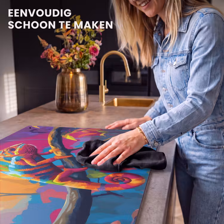 Inductie beschermer en spatscherm (2in1) - Kameleon - Tak - Gestreept - Bladeren — 5