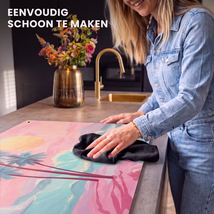 Inductie beschermer en spatscherm (2in1) - Palmbomen - Golven - Zee — 5