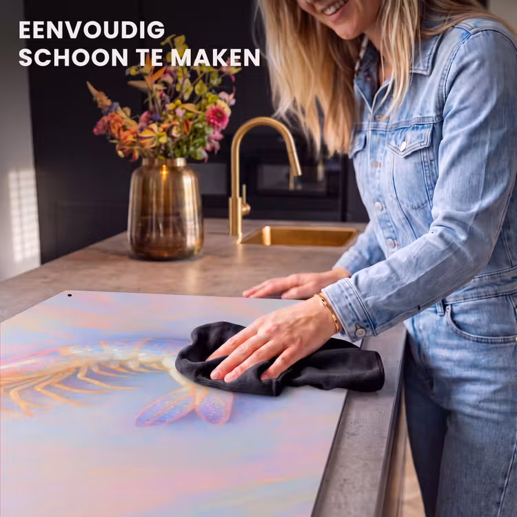Inductie beschermer en spatscherm (2in1) - Garnaal - Subtiele structuur - Blauw - Roze — 5
