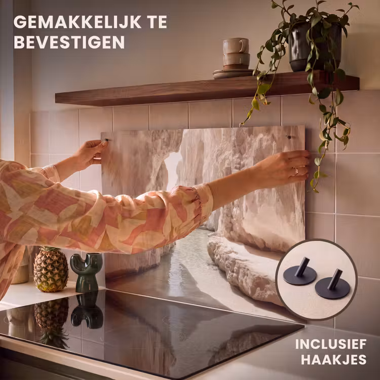 Inductie beschermer en spatscherm (2in1) - Rotsen - Zee - Zand - Kloof — 7