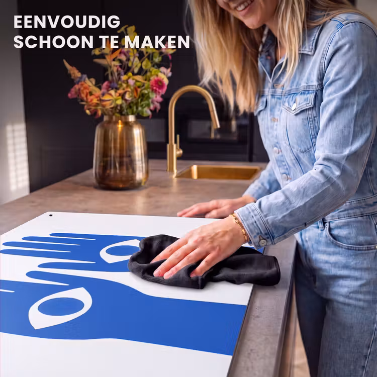 Inductie beschermer en spatscherm (2in1) - Handen - Twee - Ogen - Blauw — 5