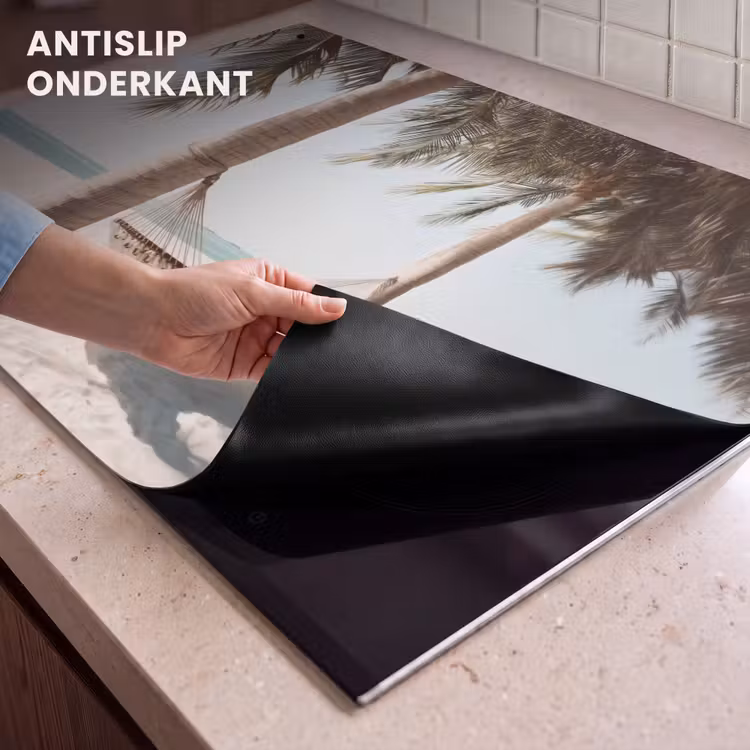 Inductie beschermer en spatscherm (2in1) - Hangmat - Palmbomen - Strand - Zee — 4