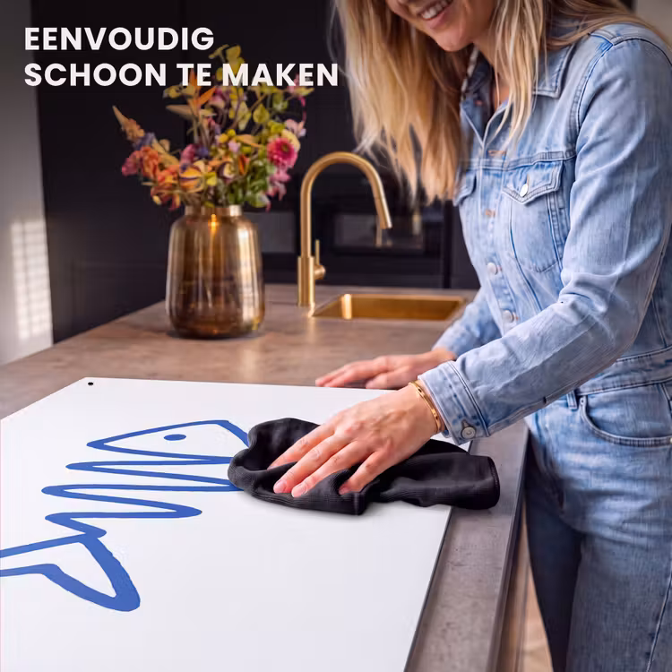 Inductie beschermer en spatscherm (2in1) - Vis - Minimalistisch - Blauw - Lijn — 5