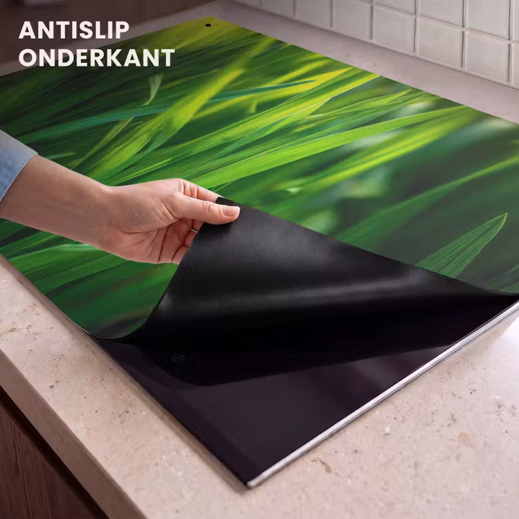 Inductie beschermer en spatscherm (2in1) - Grassprieten - Lichtinval - Groen — 4