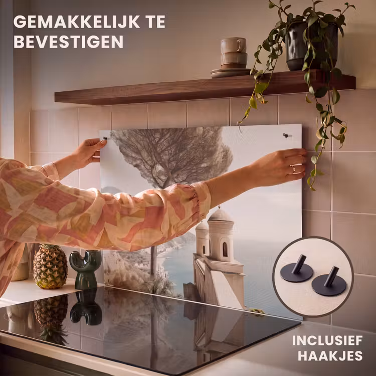 Inductie beschermer en spatscherm (2in1) - Kust - Klif - Boom - Gebouw — 7
