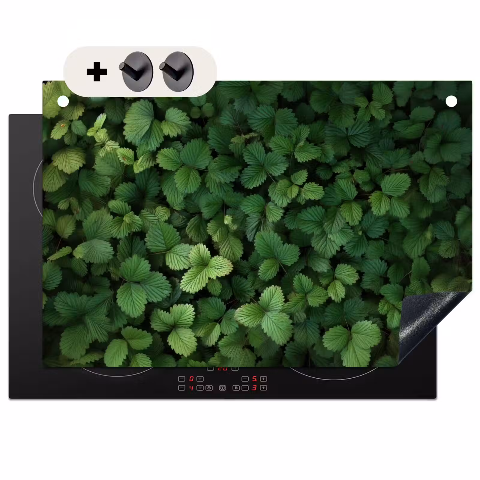 Inductie beschermer en spatscherm (2in1) - Groen - Bladeren - Kartel - Zonlicht — 1
