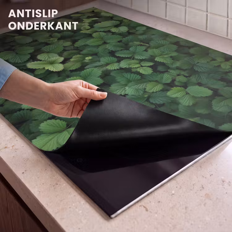Inductie beschermer en spatscherm (2in1) - Groen - Bladeren - Kartel - Zonlicht — 4