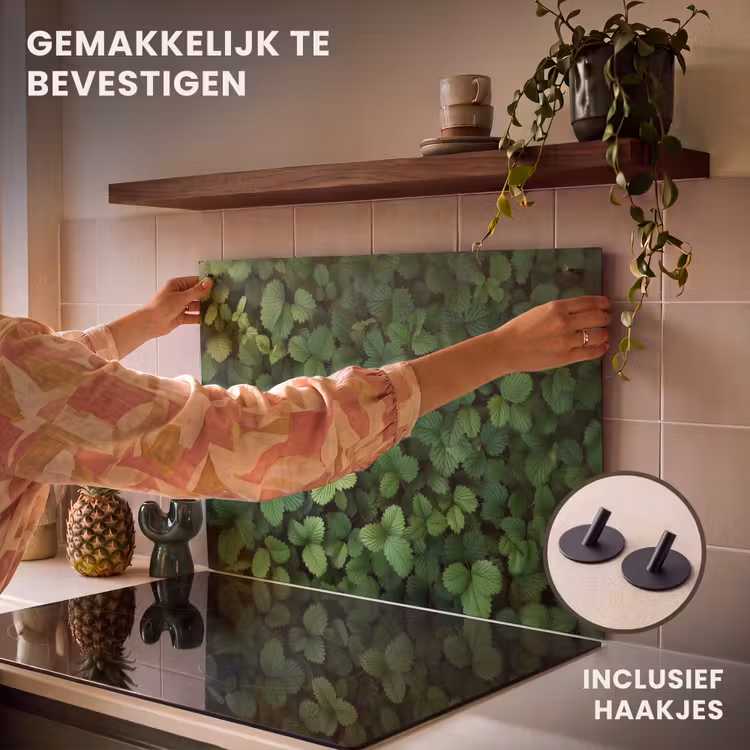 Inductie beschermer en spatscherm (2in1) - Groen - Bladeren - Kartel - Zonlicht — 7