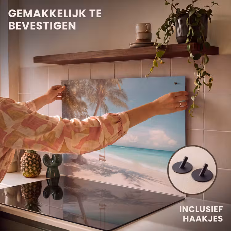 Inductie beschermer en spatscherm (2in1) - Palmboom - Schommel - Strand - Lucht — 7