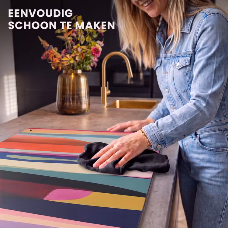 Inductie beschermer en spatscherm (2in1) - Kleurbanen - Verticaal - Kleurrijk — 5