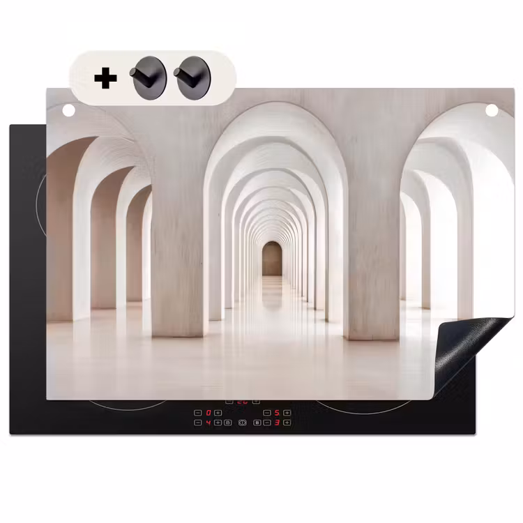 Inductie beschermer en spatscherm (2in1) - Hal - Bogen - Symmetrisch - Modern — 1