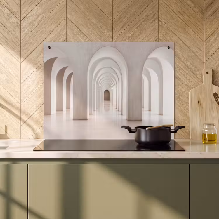 Inductie beschermer en spatscherm (2in1) - Hal - Bogen - Symmetrisch - Modern — 2