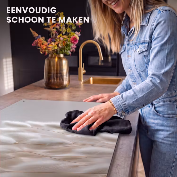 Inductie beschermer en spatscherm (2in1) - Pluimen - Beige - Minimalistisch — 5