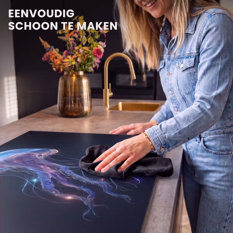Inductie beschermer en spatscherm (2in1) - Tentakels - Kwal - Paars - Sprankeling — 5