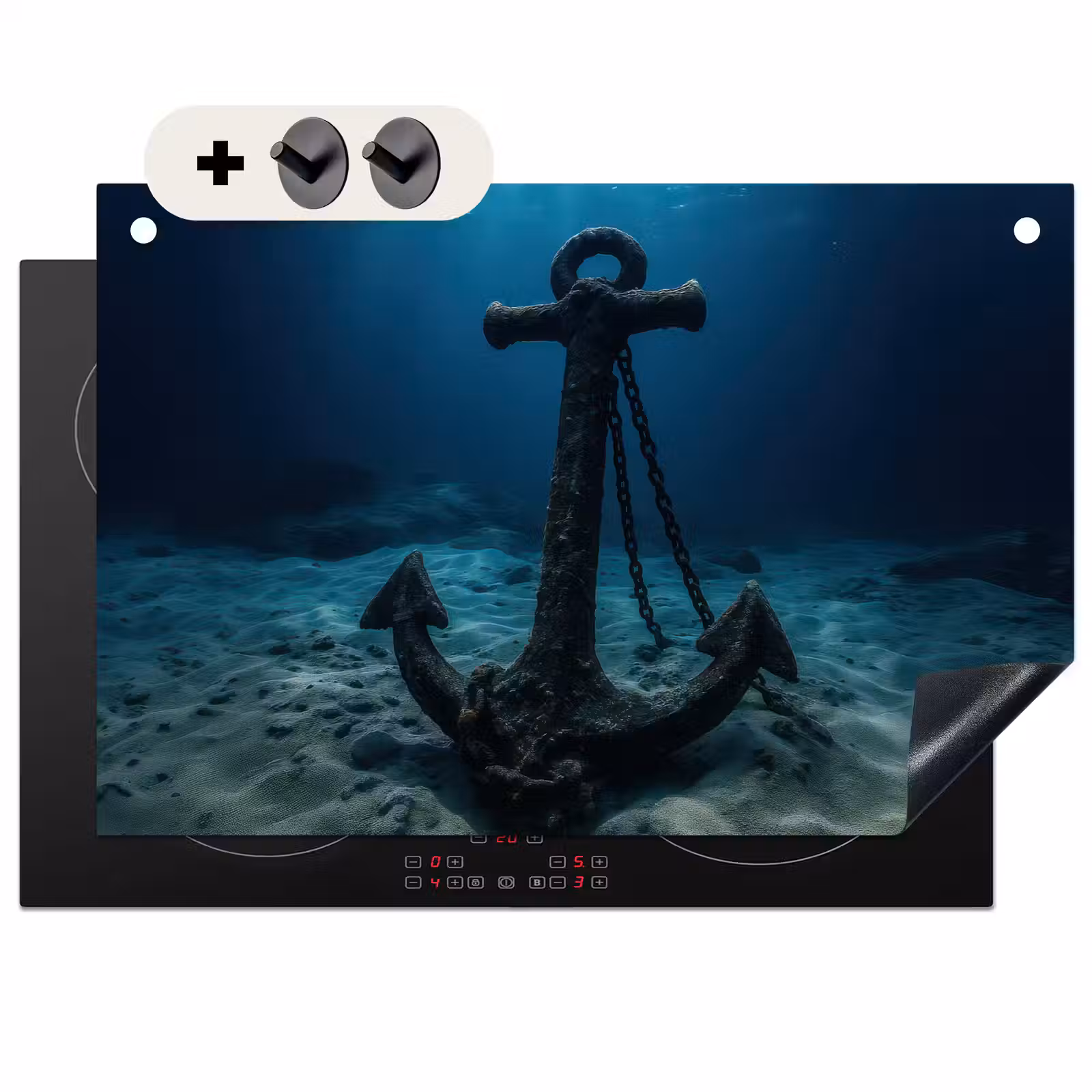 Inductie beschermer en spatscherm (2in1) - Anker - Ijzer - Zeebodem - Zand — 1