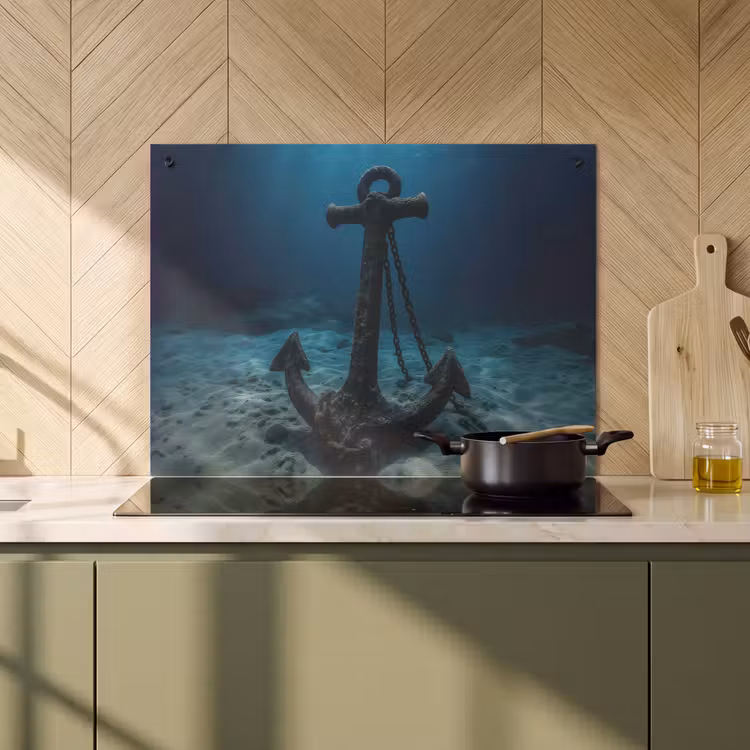 Inductie beschermer en spatscherm (2in1) - Anker - Ijzer - Zeebodem - Zand — 2