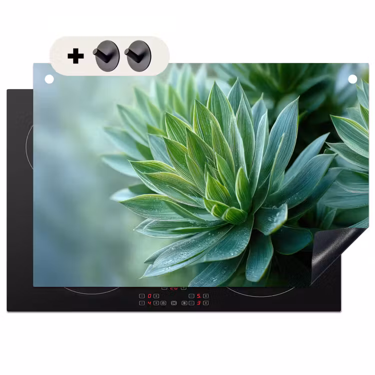 Inductie beschermer en spatscherm (2in1) - Blad - Plant - Groen - Textuur — 1