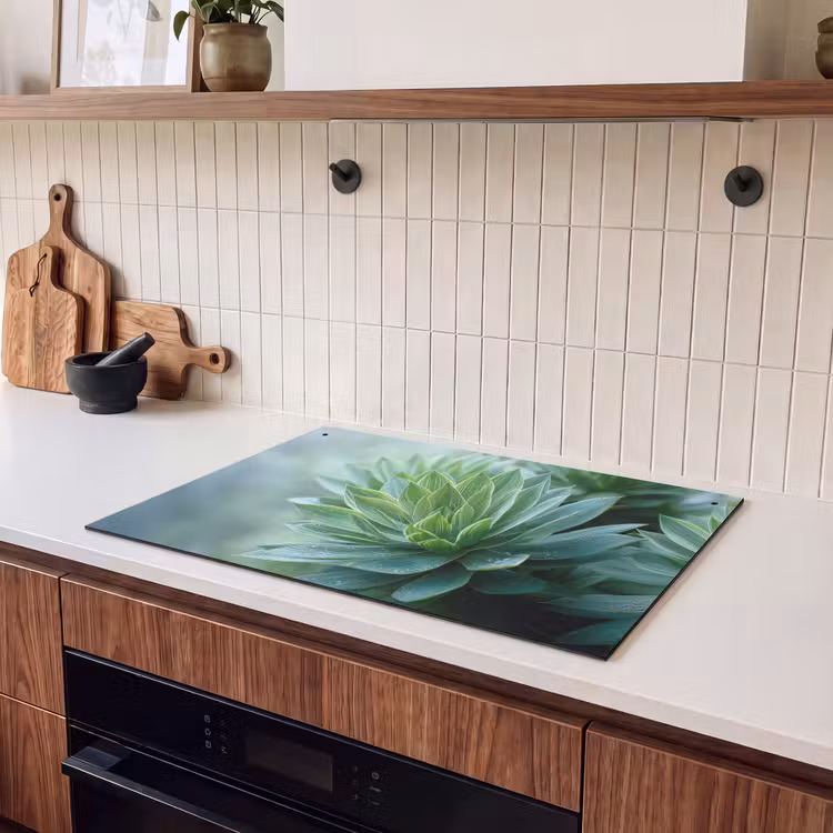 Inductie beschermer en spatscherm (2in1) - Blad - Plant - Groen - Textuur — 3
