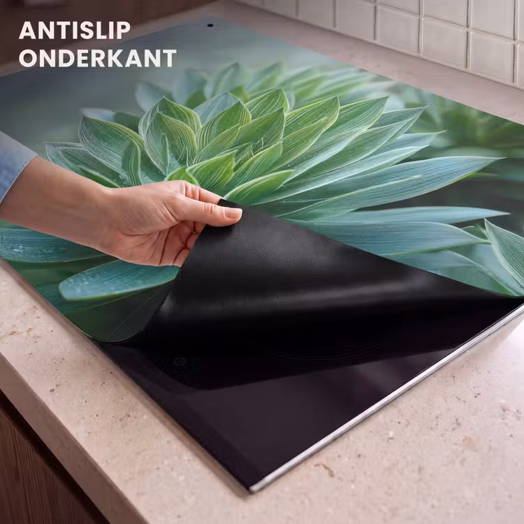 Inductie beschermer en spatscherm (2in1) - Blad - Plant - Groen - Textuur — 4