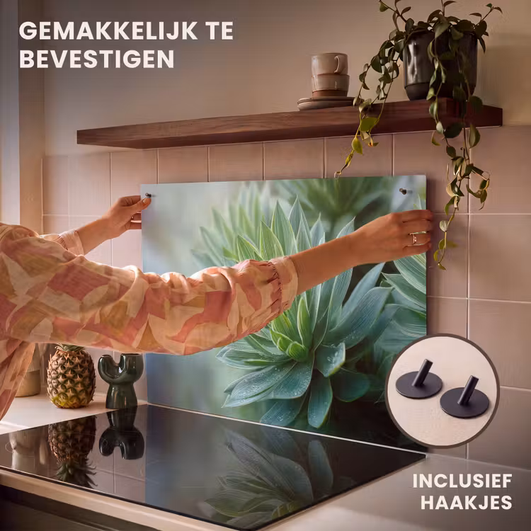 Inductie beschermer en spatscherm (2in1) - Blad - Plant - Groen - Textuur — 7