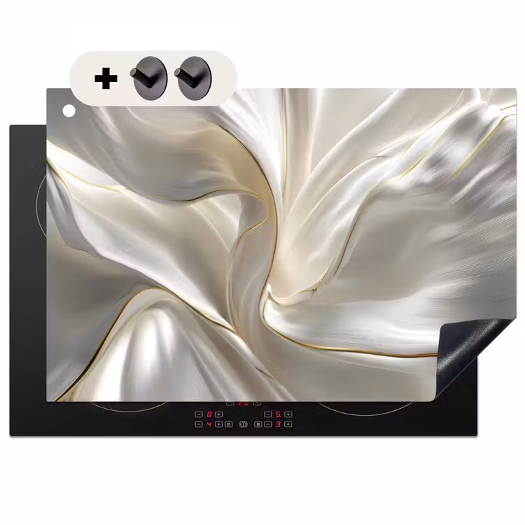 Inductie beschermer en spatscherm (2in1) - Stof - Plooien - Goud — 1