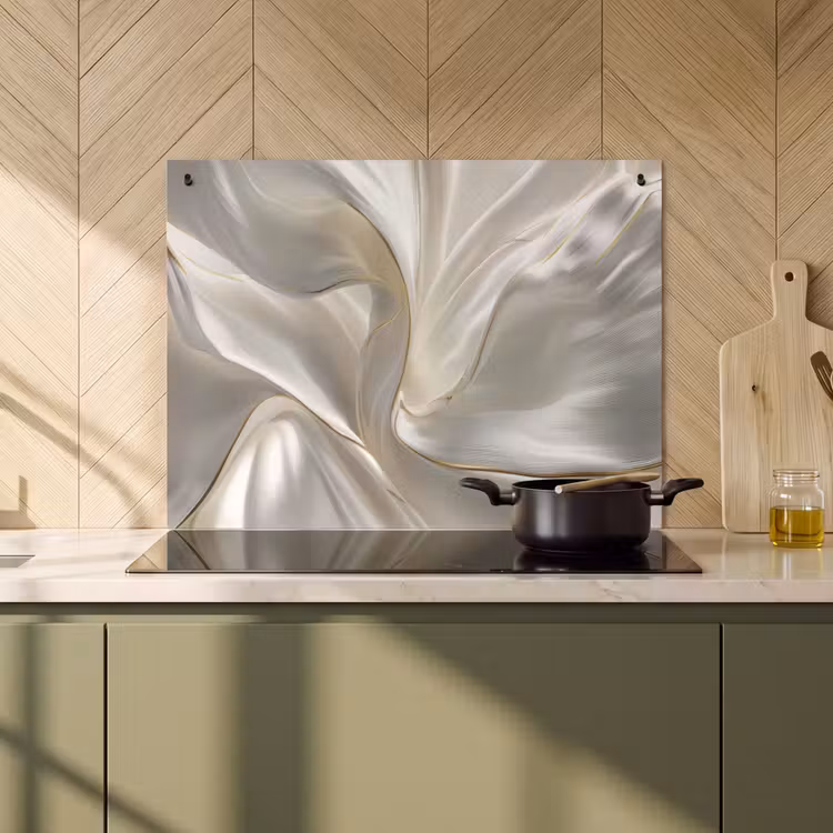 Inductie beschermer en spatscherm (2in1) - Stof - Plooien - Goud — 2