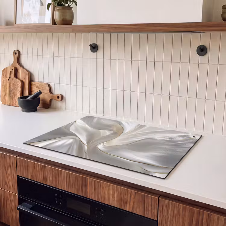 Inductie beschermer en spatscherm (2in1) - Stof - Plooien - Goud — 3
