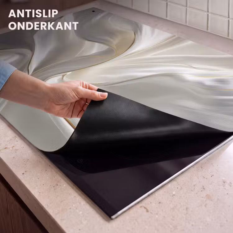 Inductie beschermer en spatscherm (2in1) - Stof - Plooien - Goud — 4