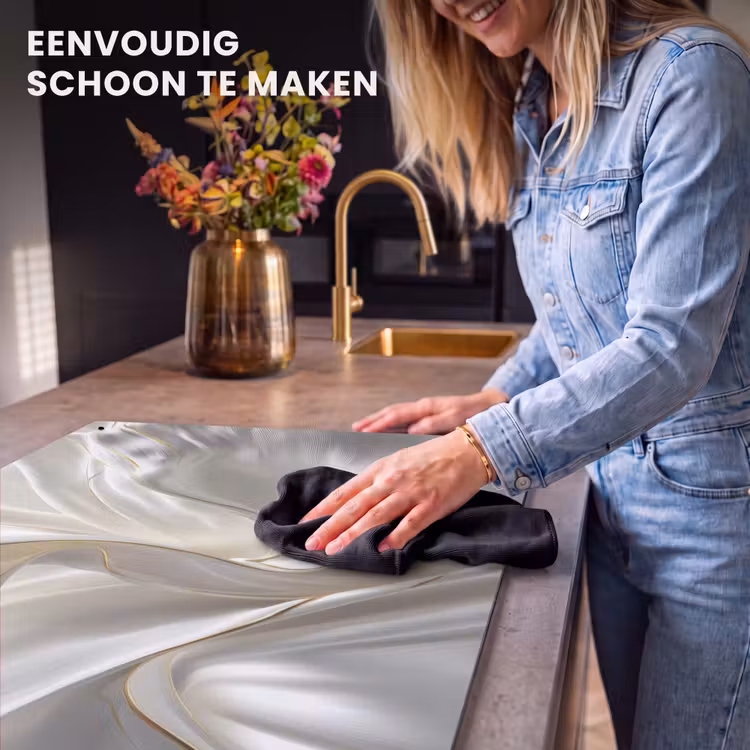 Inductie beschermer en spatscherm (2in1) - Stof - Plooien - Goud — 5