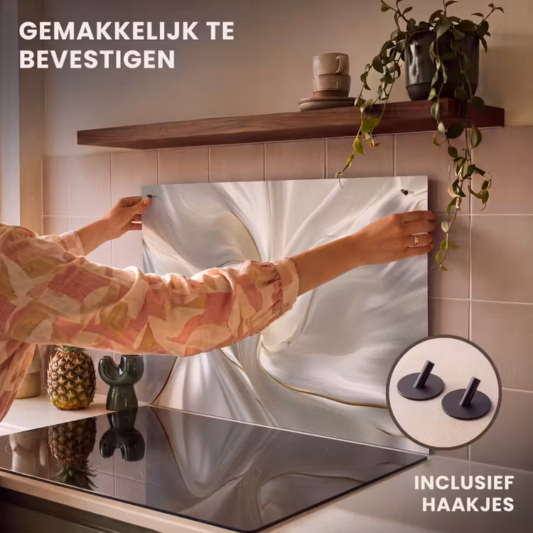 Inductie beschermer en spatscherm (2in1) - Stof - Plooien - Goud — 7