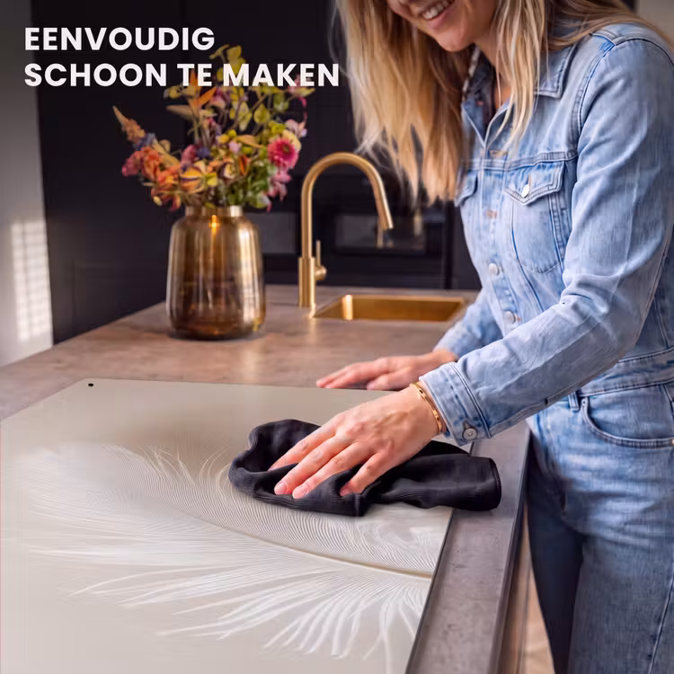 Inductie beschermer en spatscherm (2in1) - Veer - Minimalistisch - Roze — 5