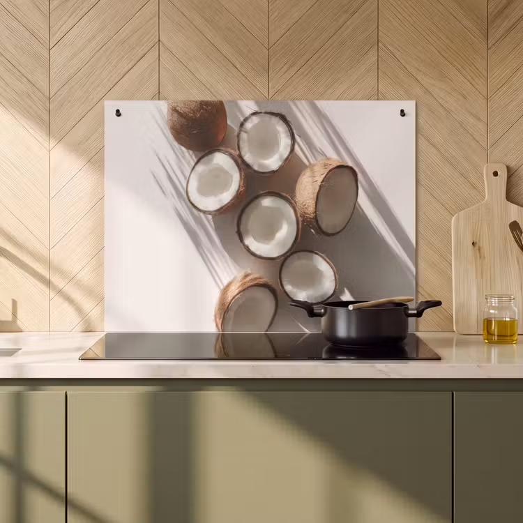 Inductie beschermer en spatscherm (2in1) - Kokosnoten - Bruin - Shaduw — 2