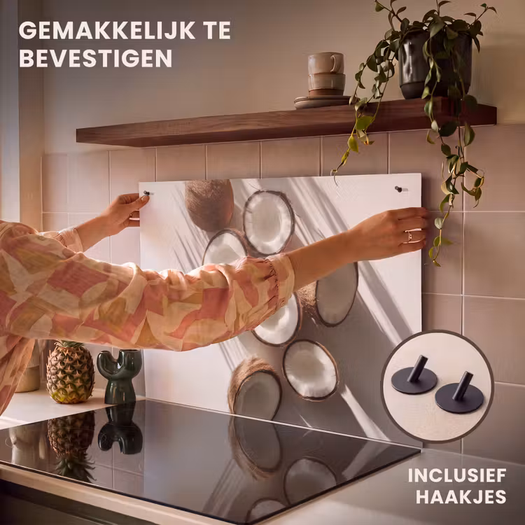 Inductie beschermer en spatscherm (2in1) - Kokosnoten - Bruin - Shaduw — 7