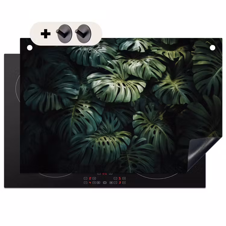 Inductie beschermer en spatscherm (2in1) - Plant - Monstera - Lichtinval — 1