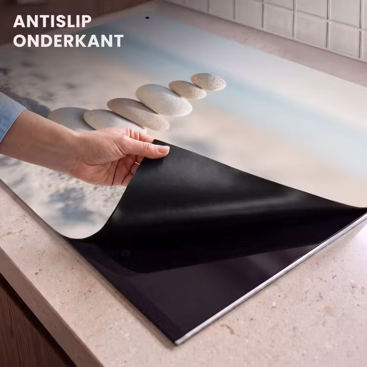 Inductie beschermer en spatscherm (2in1) - Stenen - Stapel - Zand - Zee — 4