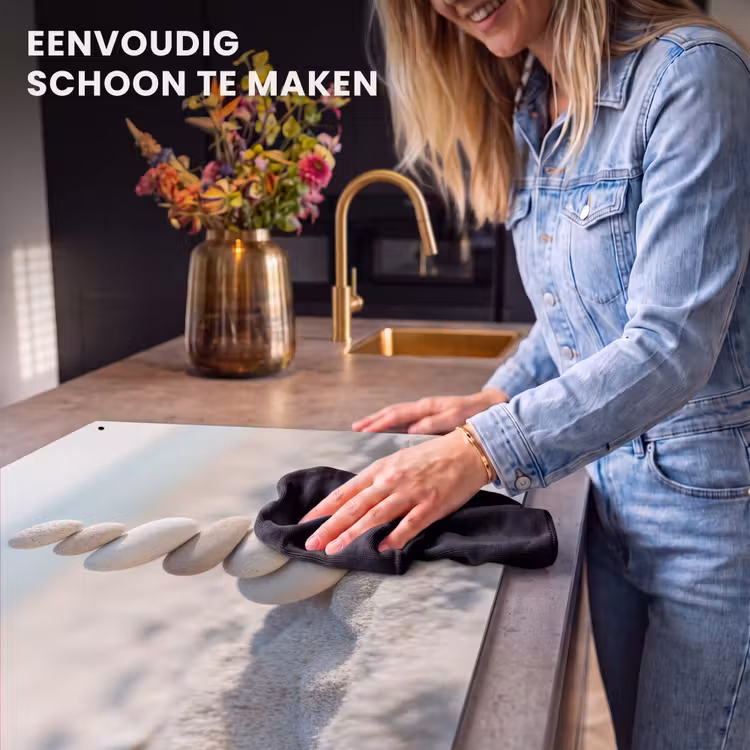 Inductie beschermer en spatscherm (2in1) - Stenen - Stapel - Zand - Zee — 5