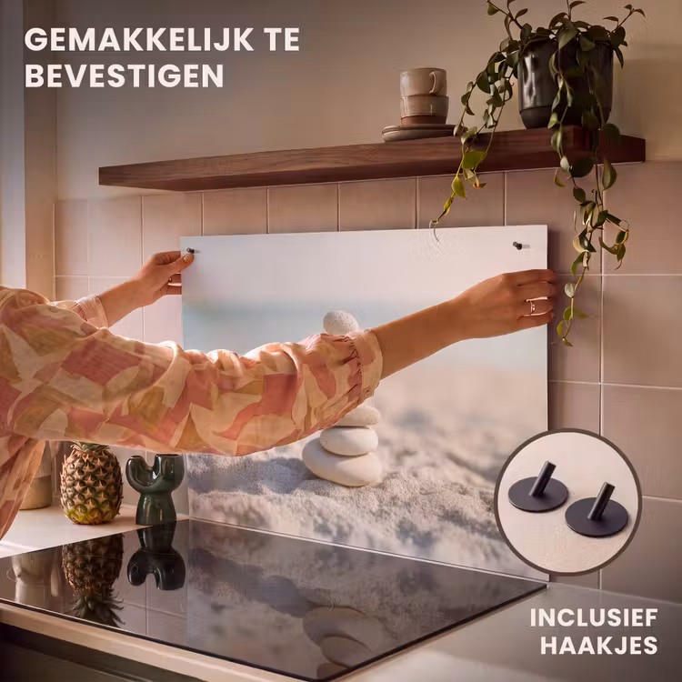 Inductie beschermer en spatscherm (2in1) - Stenen - Stapel - Zand - Zee — 7