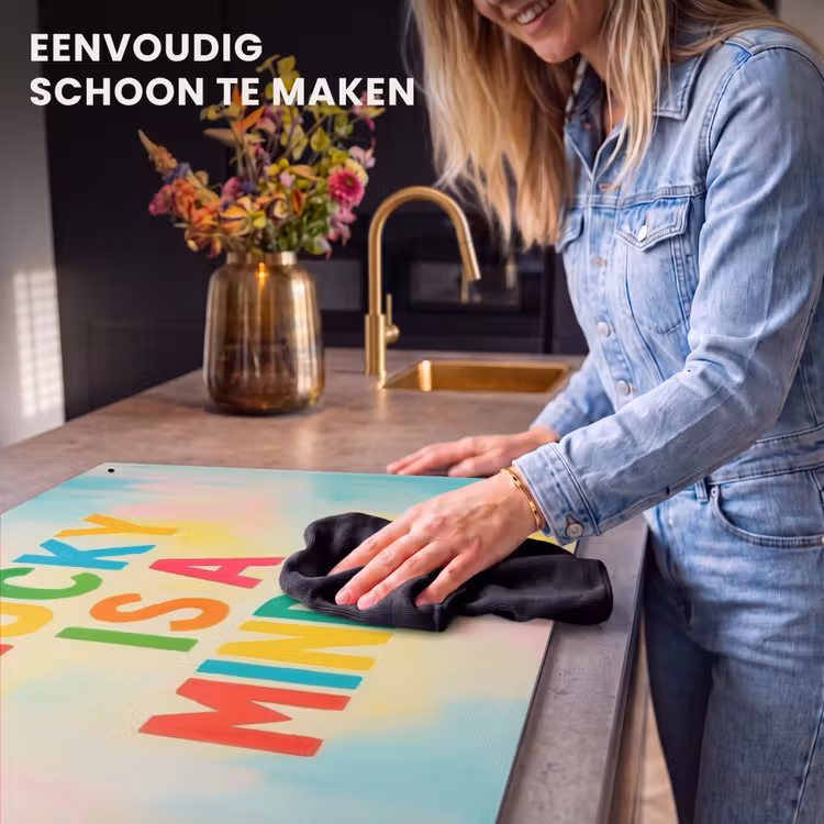 Inductie beschermer en spatscherm (2in1) - Quote - Lucky - Regenboogkleuren — 5