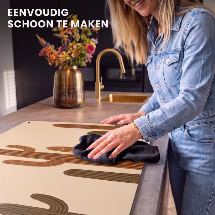 Inductie beschermer en spatscherm (2in1) - Cactus - Woestijn - Zand - Bruin — 5