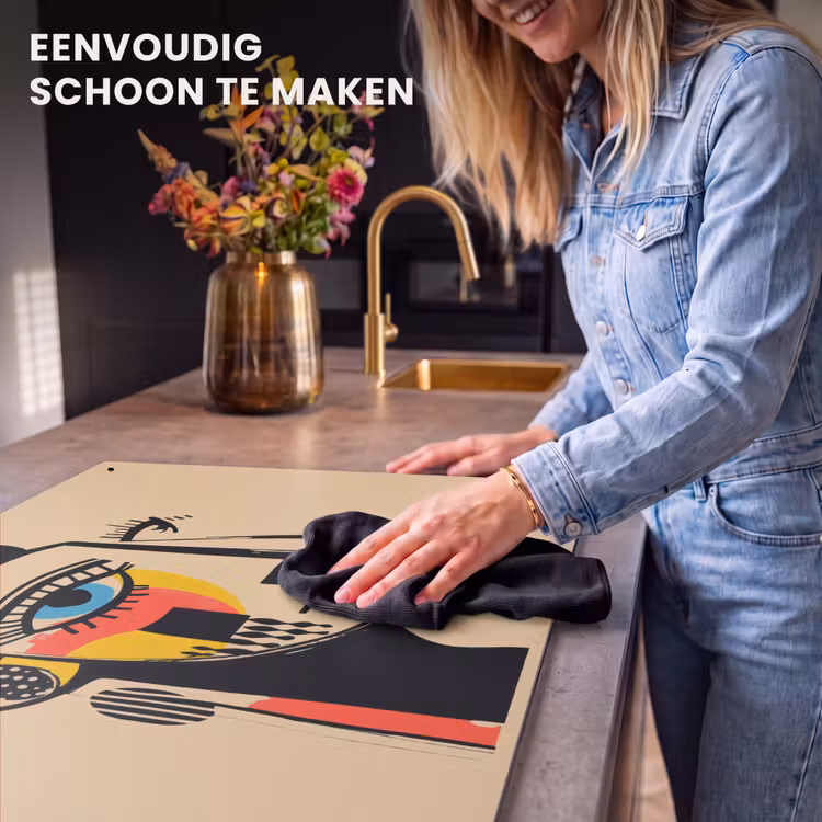 Inductie beschermer en spatscherm (2in1) - Geometrisch - Felle kleuren - Kubistische stijl — 5