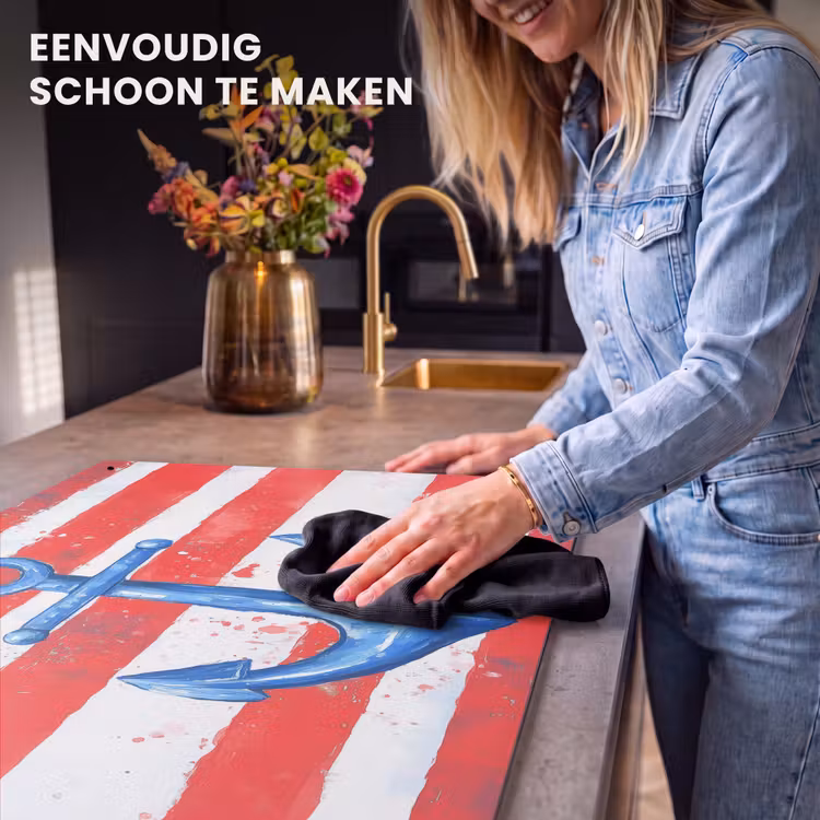 Inductie beschermer en spatscherm (2in1) - Anker - Verfspatten - Rood - Blauw — 5