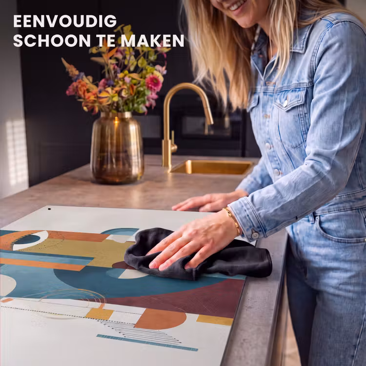 Inductie beschermer en spatscherm (2in1) - Geometrisch - Strakke vormen - Kleurrijk — 5