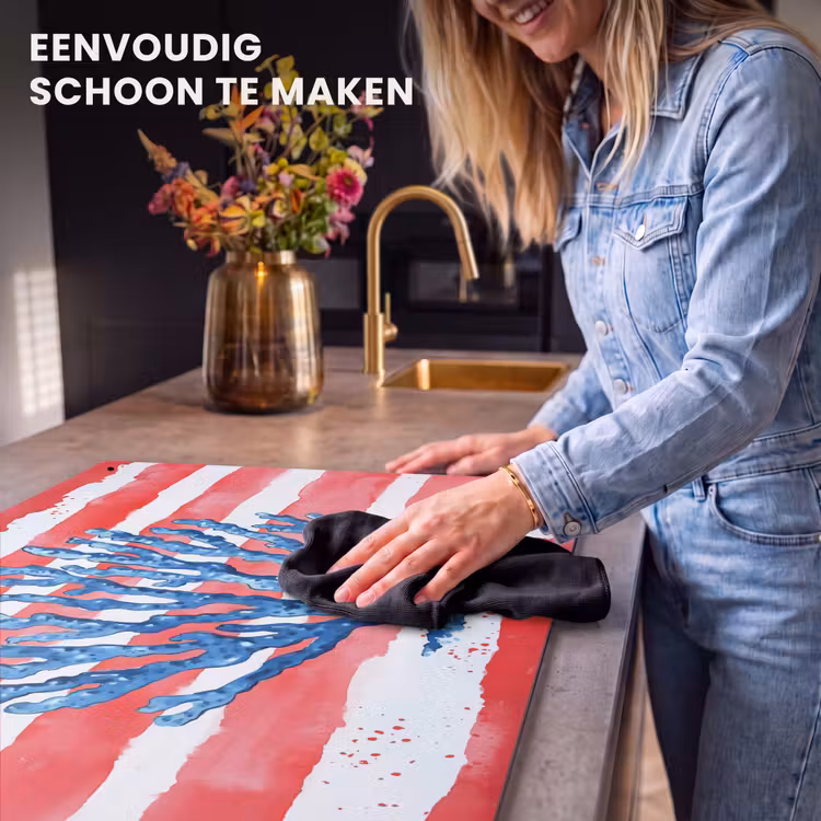 Inductie beschermer en spatscherm (2in1) - Koraal - Verfstructuur - Rood - Blauw — 5