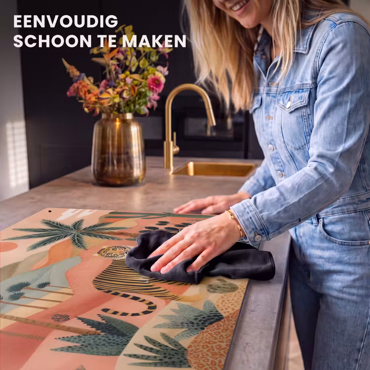 Inductie beschermer en spatscherm (2in1) - Tijger - Kleurrijk - Palmen - Cactus — 5