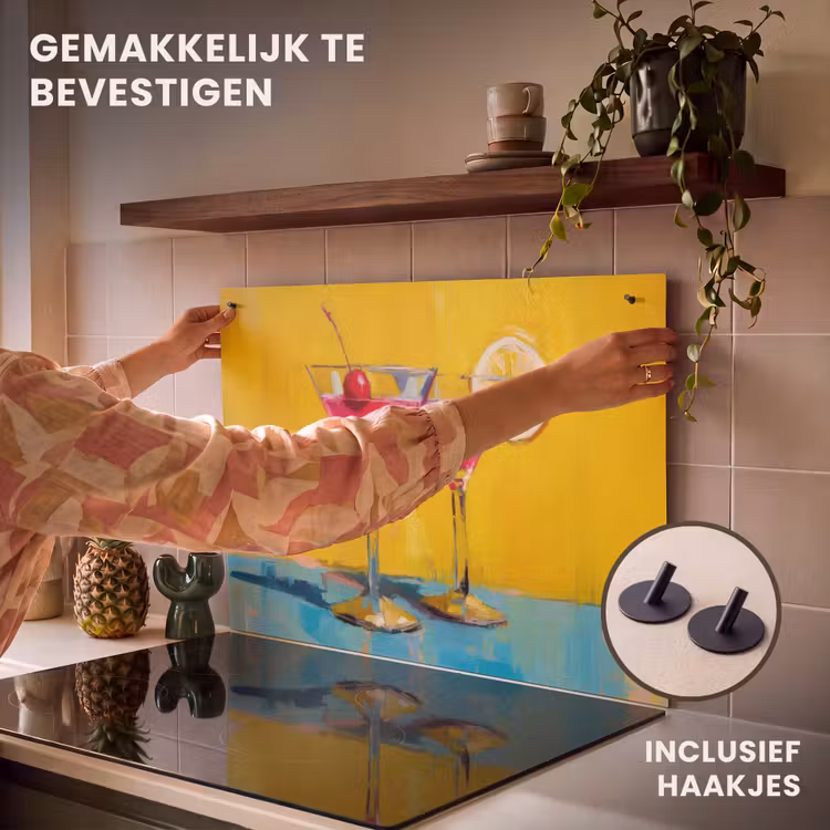 Inductie beschermer en spatscherm (2in1) - Glazen - Cocktail - Citroen - Kers — 7