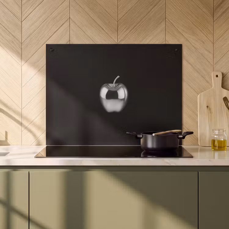 Inductie beschermer en spatscherm (2in1) - Appel - Metallic - Symmetrisch — 2