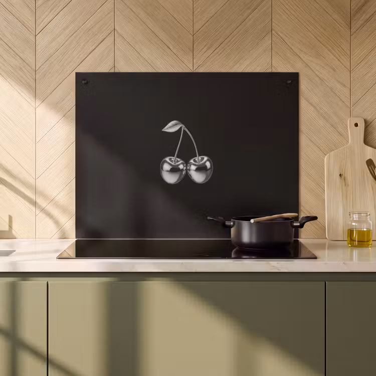 Inductie beschermer en spatscherm (2in1) - Kers - Luxueus - Metallic — 2