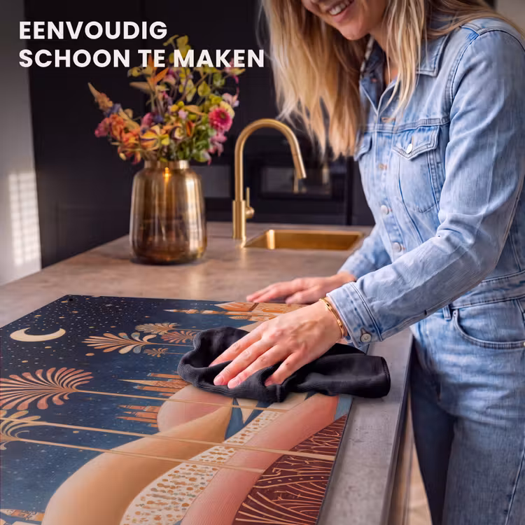 Inductie beschermer en spatscherm (2in1) - Sterrenhemel - Palmen - Rivier — 5